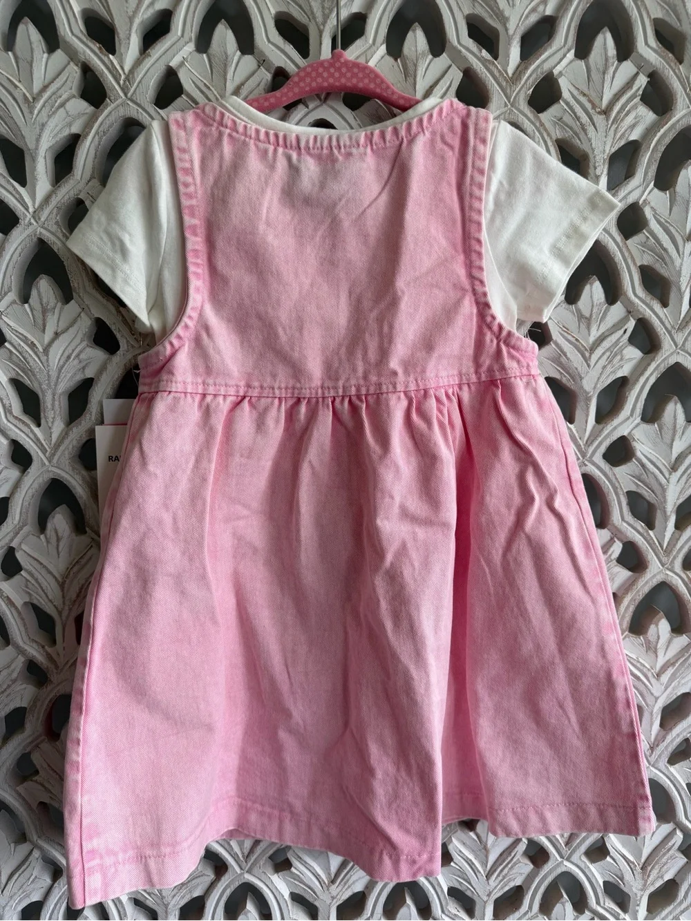 Rare Editions Pink Denim Dress Set, 3T